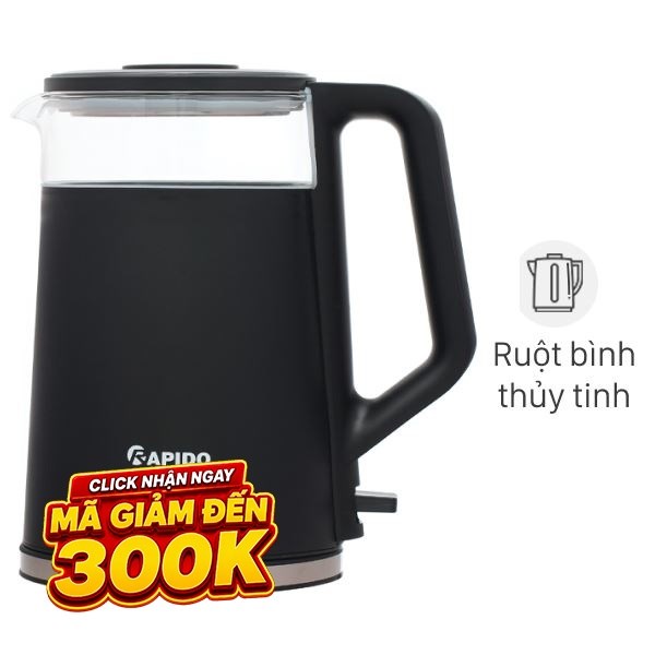 Bình đun siêu tốc Rapido 1.8 lít RK1816-G