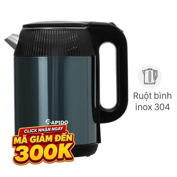Bình đun siêu tốc Rapido 2.2 lít RK2217-B