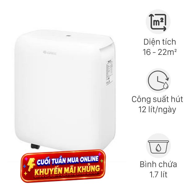 Máy hút ẩm Gree GDN12BC-K5EBA2B 180W
