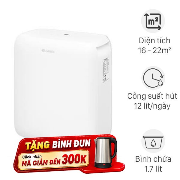 Máy hút ẩm Gree GDN12BC-K5EBA2B 180W