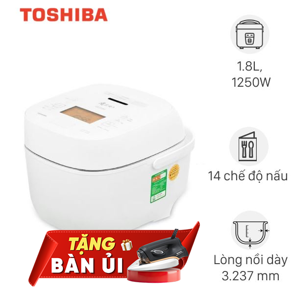 Nồi cơm áp suất cao tần Toshiba 1.8 lít RC-18VXWVN(W)