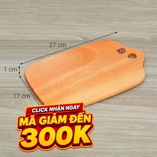 Thớt thái gỗ chữ nhật 27 x 17 cm Trường Sơn EV27