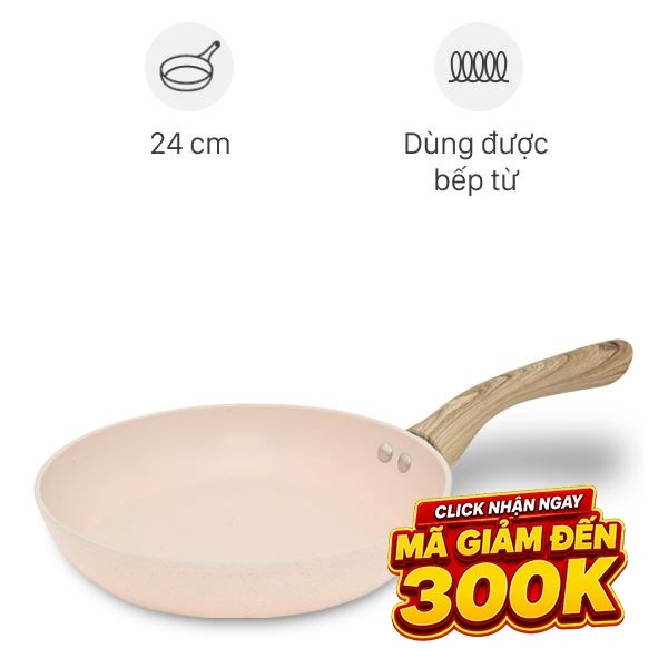 Chảo nhôm chống dính vân đá đáy từ Sunhouse Trendy SFP24P