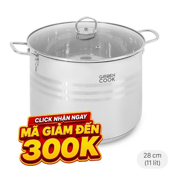 Nồi luộc gà inox 5 đáy Green Cook GCS243-28IH