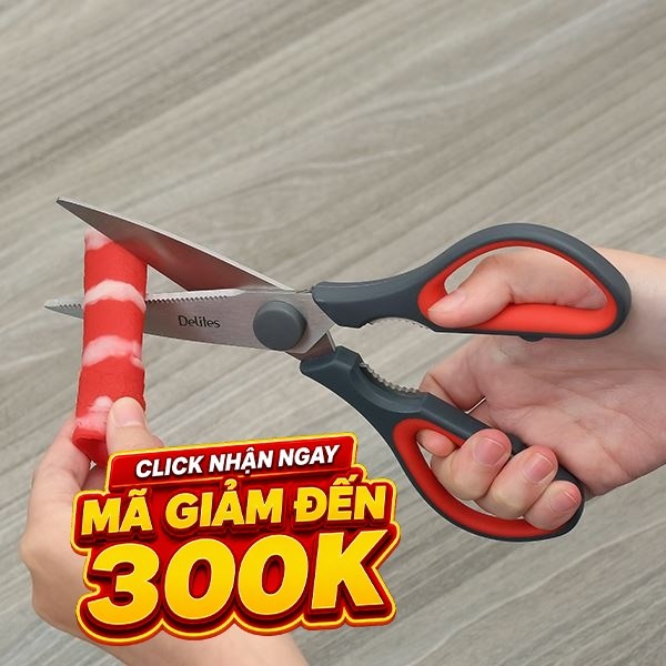Kéo nhà bếp đa năng thép không gỉ 2Cr13 Delites KS2022-2125
