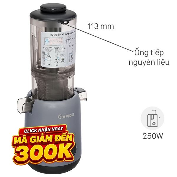 Máy ép chậm Rapido RSJ-250GM