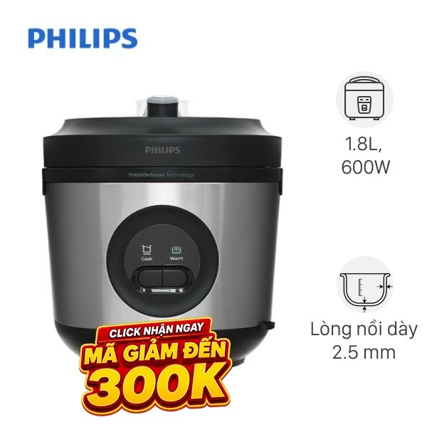 Nồi cơm nắp gài Philips 1.8 lít HD3213/31