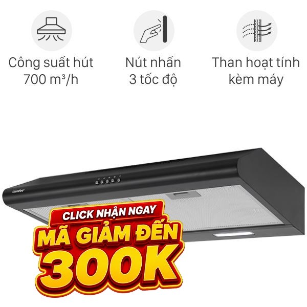 Máy hút mùi âm tủ Comfee CH-70SF49B