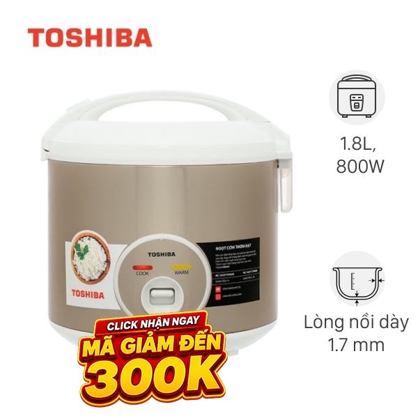 Nồi cơm nắp gài Toshiba 1.8 lít RC-18JH1TVN(N)