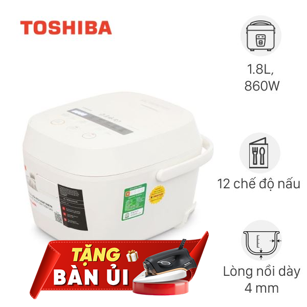 Nồi cơm điện tử Toshiba 1.8 lít RC-18DR5UVN(W)