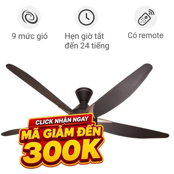 Quạt trần Panasonic 5 cánh F-60GDS-BS 40W