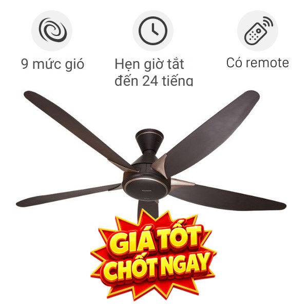 Quạt trần Panasonic 5 cánh F-60GDS-B 40W
