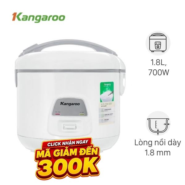 Nồi cơm nắp gài Kangaroo 1.8 lít KGRC18M8
