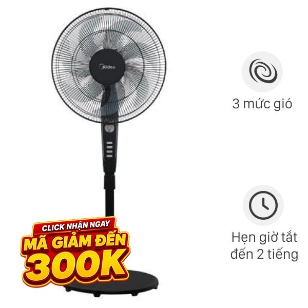 Quạt đứng Midea  7 cánh FS40-24EVN(K) 50W