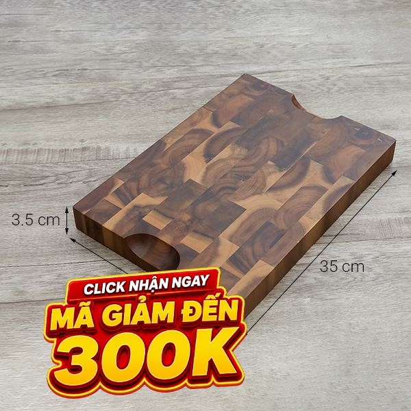 Thớt chặt gỗ tràm chữ nhật 25 x 35 cm Trường Sơn SLC35