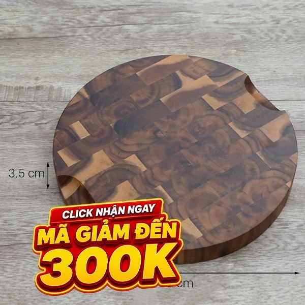 Thớt chặt gỗ tràm tròn 32cm Trường Sơn SLC32