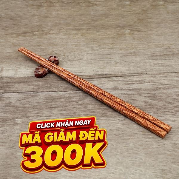 Bộ 10 đôi đũa gỗ dừa vuông Trường Sơn