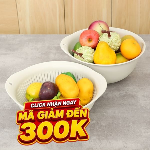 Bộ thau rổ nhựa 30 cm Inochi Yoko HIN.TRBO.0030