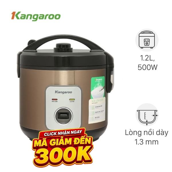 Nồi cơm nắp gài Kangaroo 1.2 lít KGRC12M3