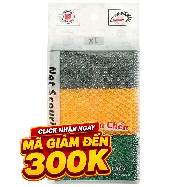 Bộ 3 miếng rửa chén dạng lưới Samran NS-XL3