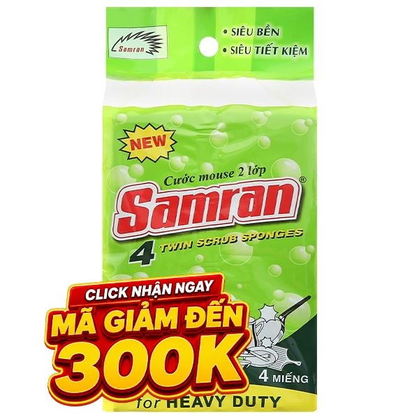 Bộ 4 miếng rửa chén mouse 2 lớp Samran SA-4