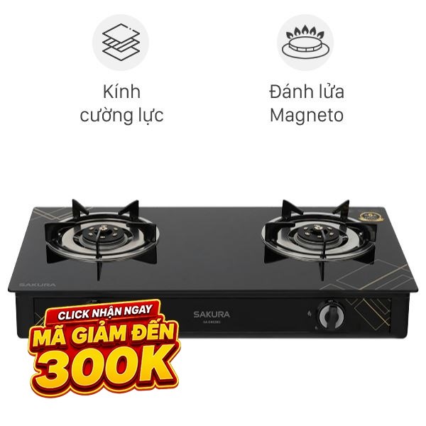 Bếp ga đôi Sakura SA-D602BG