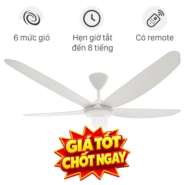 Quạt trần Sunhouse 5 cánh APF7668W 60W