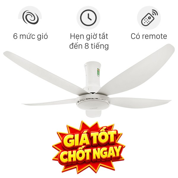 Quạt trần Sunhouse 5 cánh APF7676W 60W