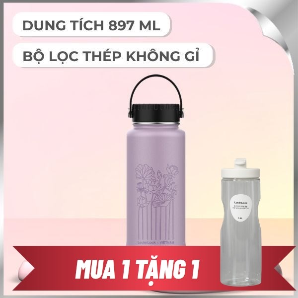 Bình giữ nhiệt nóng lạnh Inox 897 ml Lock&Lock LHC4160VOL