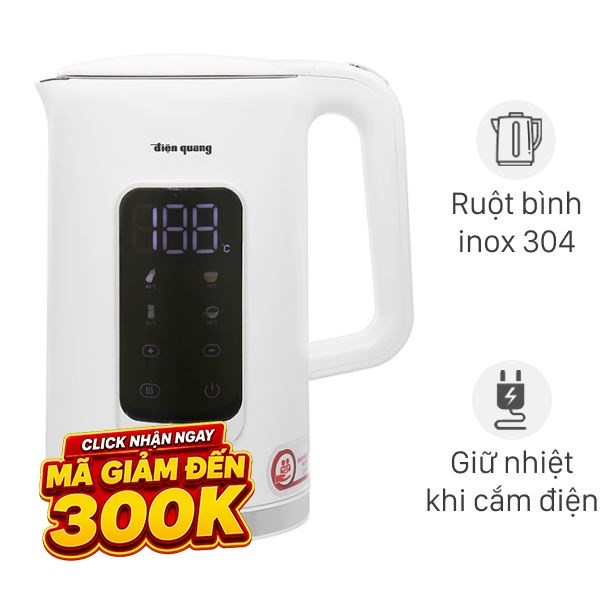 Bình đun siêu tốc Điện Quang 1.7 lít ĐQ EKT17 2017 W