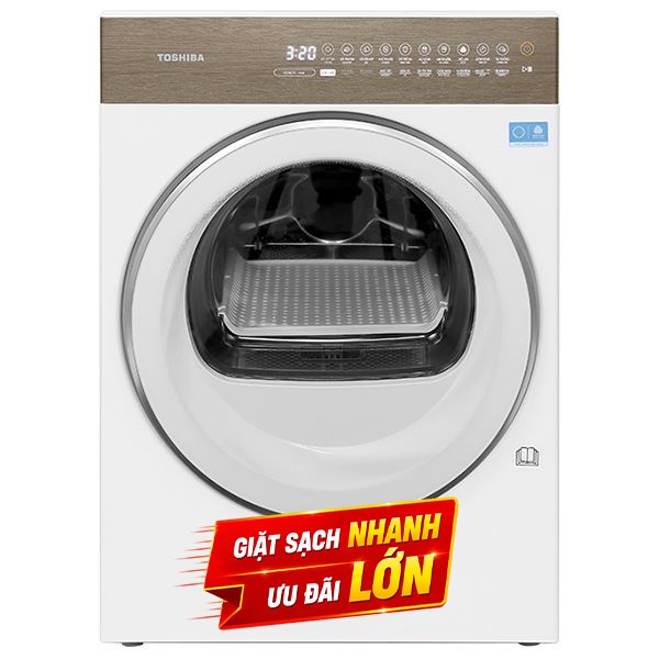 Máy sấy bơm nhiệt Toshiba 8 Kg TD-T37BS90HWV(WT)