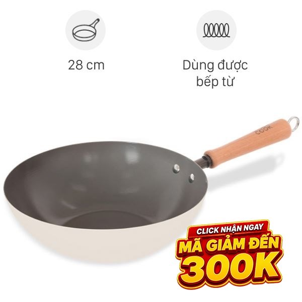 Chảo thép sâu chống dính đáy từ Green Cook GCW257-28IH