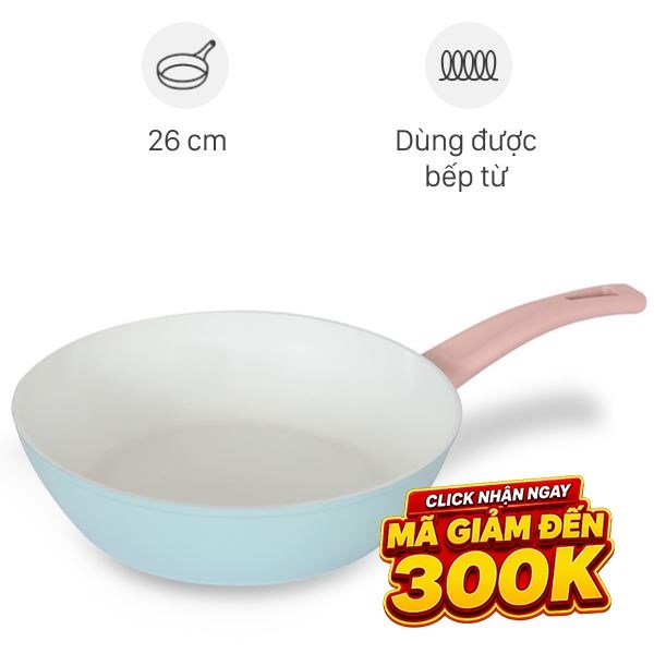 Chảo nhôm sâu chống dính đáy từ Delites RFD1024-3