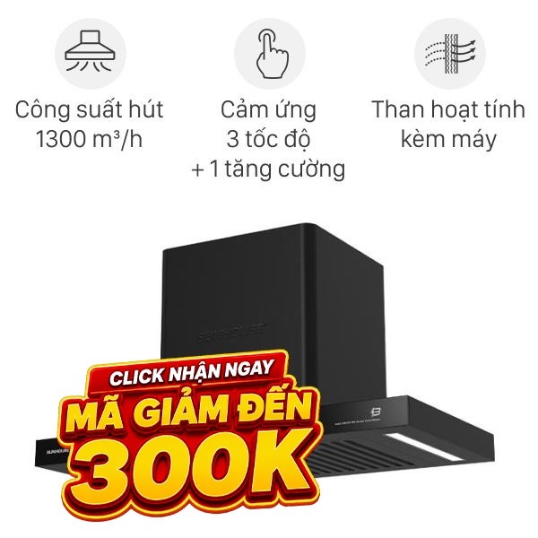 Máy hút mùi áp tường Sunhouse SHB72103-MD