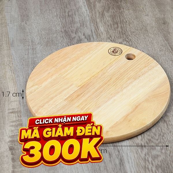 Thớt thái gỗ cao su tròn 28 cm Trường Sơn 280