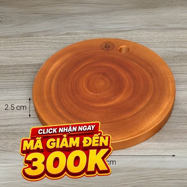 Thớt thái gỗ xà cừ tròn 28 cm Trường Sơn 280