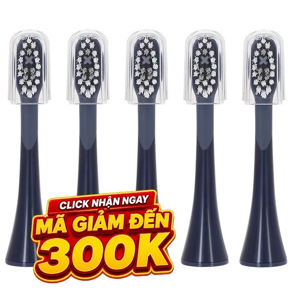 Bộ 5 đầu bàn chải điện Halio Sonic Whitening Pro Midnight Blue