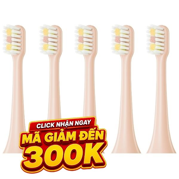 Bộ 5 đầu bàn chải điện Halio Sonic SmartClean Replacement Brush Heads Coral