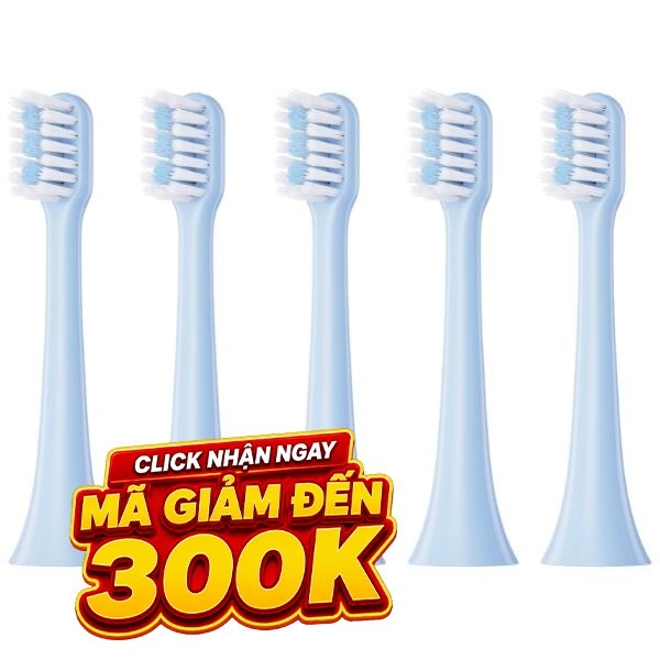 Bộ 5 đầu bàn chải điện Halio Sonic SmartClean Replacement Brush Heads Blue