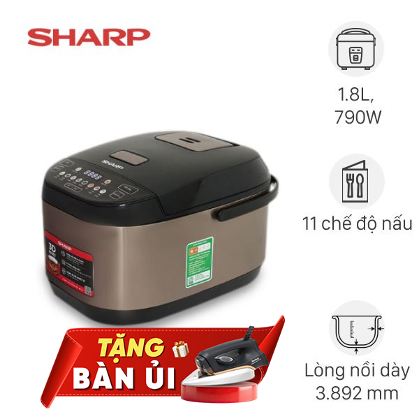 Nồi cơm điện tử Sharp 1.8 lít KS-TH18E2O-RS