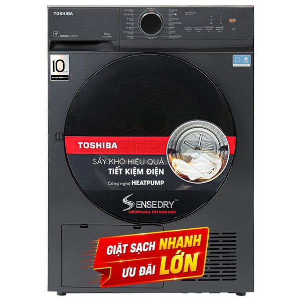 Máy sấy bơm nhiệt Toshiba 8 Kg TD-T21B90HWV(MG)