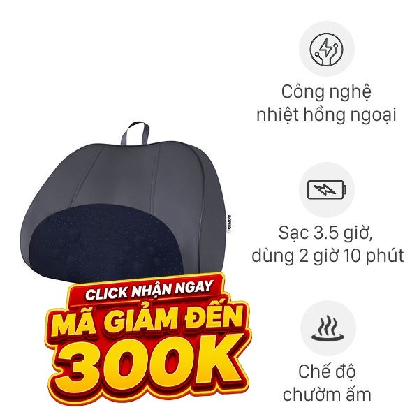Gối massage hồng ngoại Bomidi MP1 Pro - Xám xanh