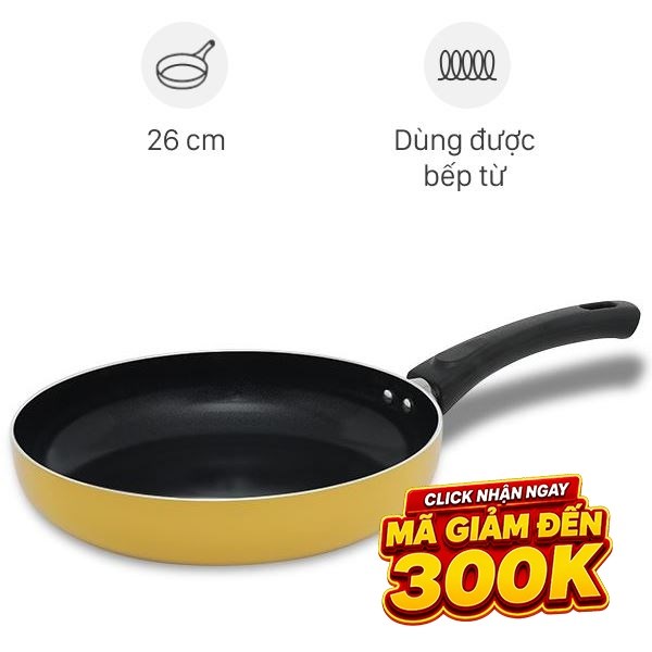 Chảo nhôm chống dính đáy từ Elmich Smartcook SM5962LY26
