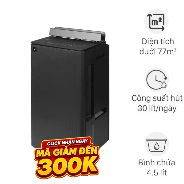 Máy hút ẩm kết hợp lọc không khí Sharp DW-T30FV-H 330W