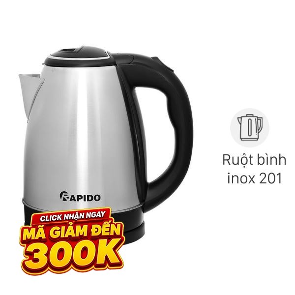Bình đun siêu tốc Rapido 1.8 lít RK-1815-2