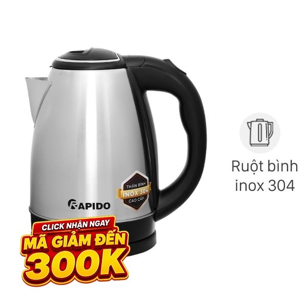 Bình đun siêu tốc Rapido 1.8 lít RK-1815-3