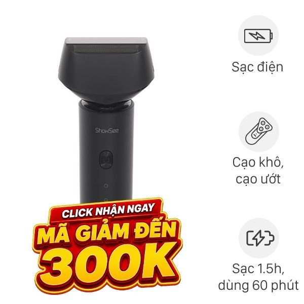 Máy cạo râu khô và ướt Showsee F601-BK