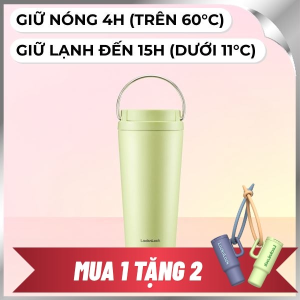 Bình giữ nhiệt nóng lạnh Inox 550 ml Lock&Lock LHC3345GRN