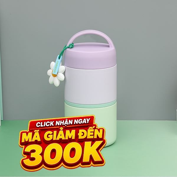 Hộp thức ăn giữ nhiệt Inox 330 ml - 520ml Lock&Lock LHC8055VOL