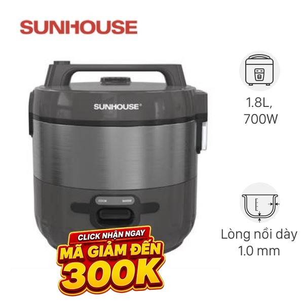 Nồi cơm nắp gài Sunhouse 1.8 lít SHD8600DMX